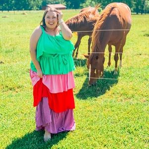 Like new Eloquii tiered maxi dress.